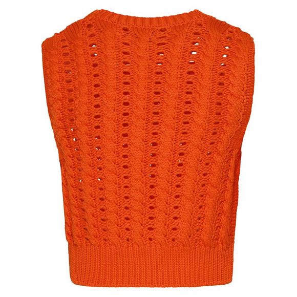 GANNI Smanicato In Misto Viscosa Arancione - Picture 3 of 3